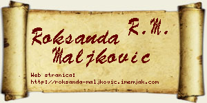 Roksanda Maljković vizit kartica